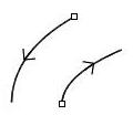 Open curve – opposite directions