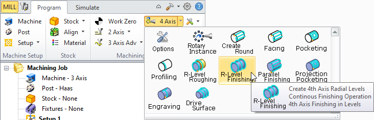 4 Axis R-Level Finishing Menu Item