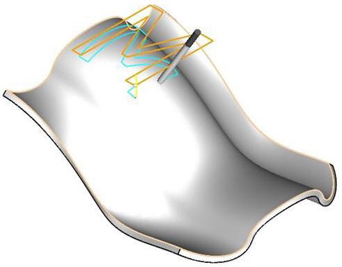 Curve Projection Machining, 5 Axis Example