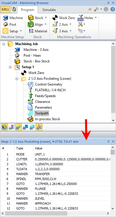 The Toolpath Viewer Displayed