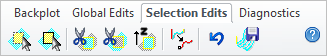 Selection Edits tab, Toolpath Editor
