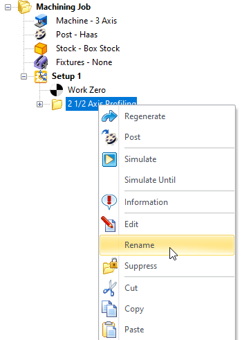 Select Rename from the Right-click Menu