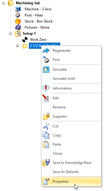 Select Properties from the Right-click Menu