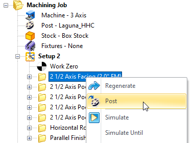 Example of Posting a Machining Operation