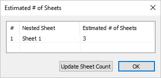 Estimate # of Sheets