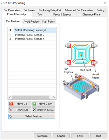 Selecting a region will include all the curves selected as regions.