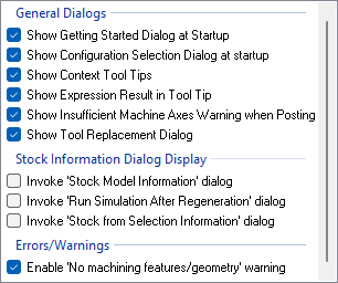 List of General Dialogs to Display at Startup