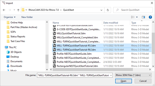 Dialog Box: Import (When importing multiple files at once)