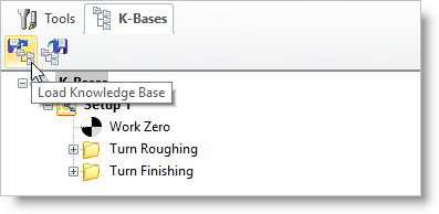 To Load a Knowledge Base from the K-Bases tab of the Machining Objects Browser