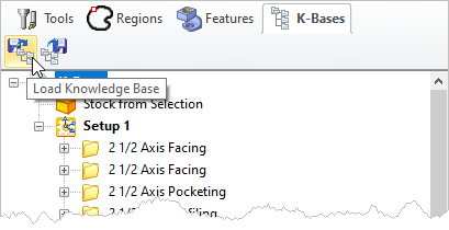 To Load a Knowledge Base from the K-Bases tab of the Machining Objects Browser