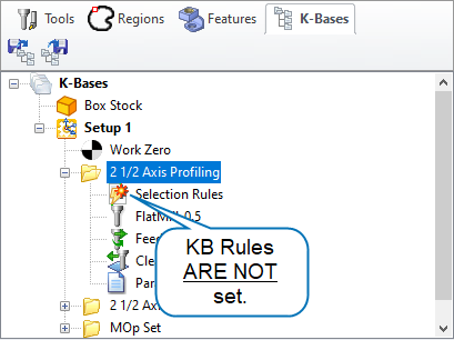 K-Bases tab of the Machining Objects Browser