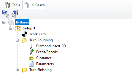 K-Bases tab of the Machining Objects Browser