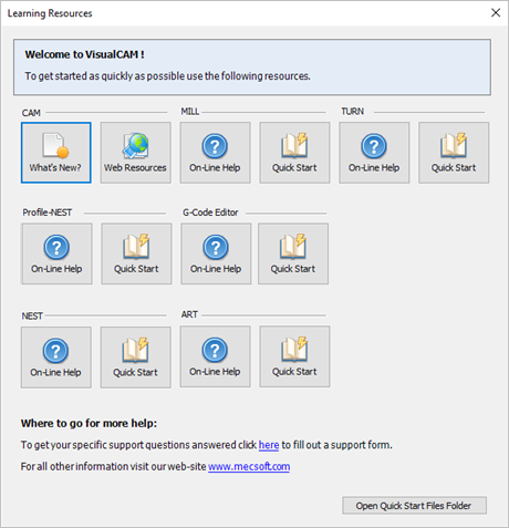 Learning Resources Dialog