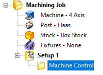 Select a Cycle and click Generate. A Machine Control operation is now created and listed under Setup