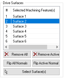 Drive Surfaces(s) List