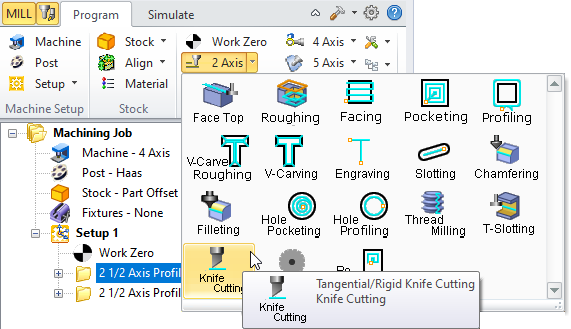 2½ Axis Knife Cut Menu Item