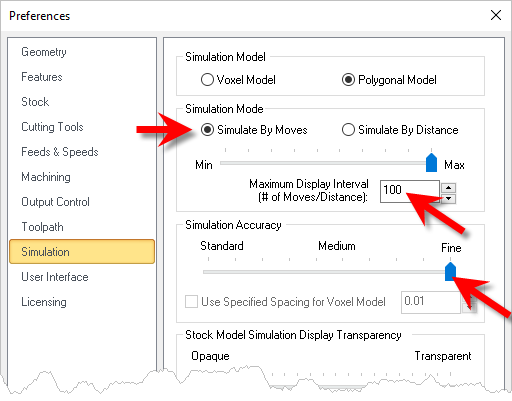 Simulation Preferences