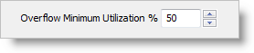 Overflow Minimum Utilization % = 50