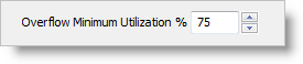 Overflow Minimum Utilization % = 75