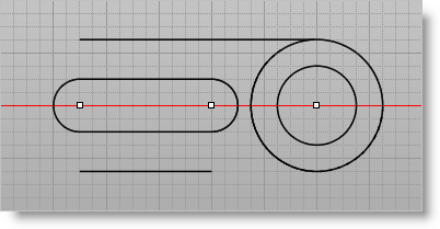 The line extends to the point where it meets the circle