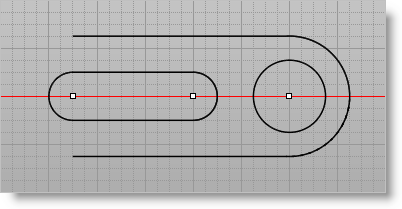 trim the large circle where it meets the two extended lines