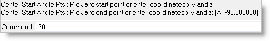 Specify an angle of -90 to create an arc in the top right corner of the rectangle
