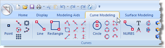 Select the Curve Modeling Ribbon Bar