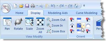 Display Ribbon Bar - Set to the Top View