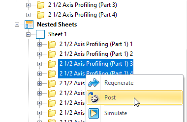 Selecting multiple operations by holding down the Ctrl key for posting