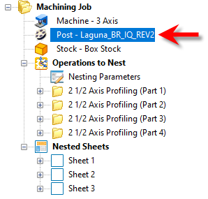 The Current Post-Processor is stored with your Part File