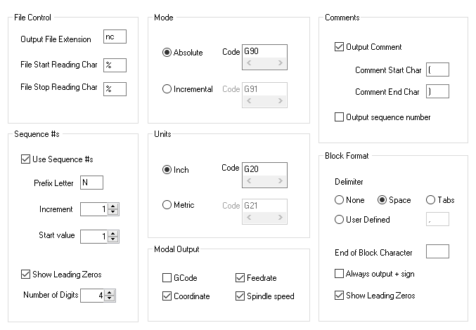The General section of the Post-Processor Generator (PPG) dialog for our haas-blog.spm post definition file.