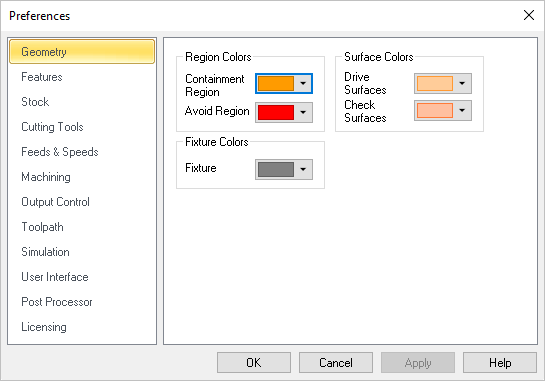 CAM Preferences > Geometry
