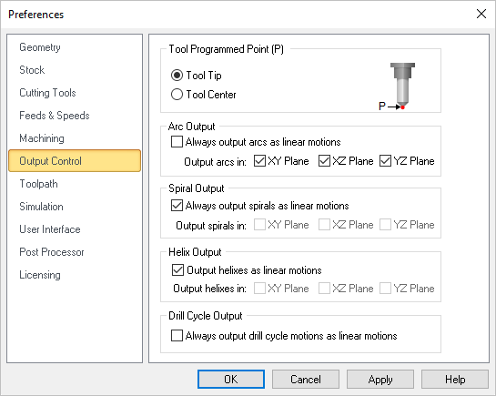CAM Preferences: Machining