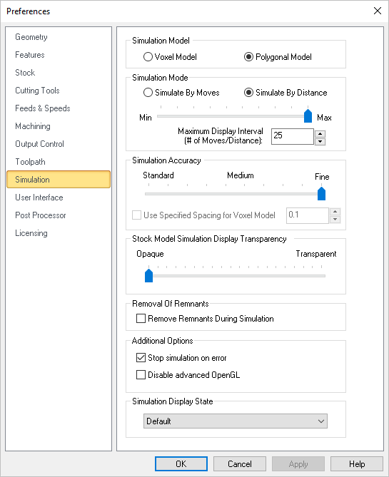 CAM Preferences > Simulation&nbsp;