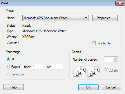 The standard Windows® Print dialog