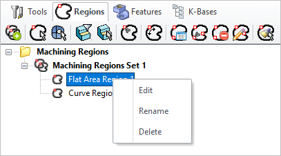 Right-click Options on a Tool