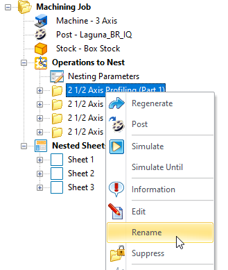 Select Rename from the Right-click Menu