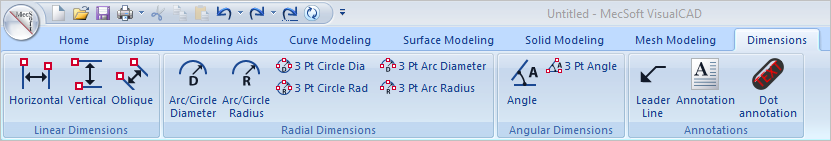 Dimensions Ribbon Bar
