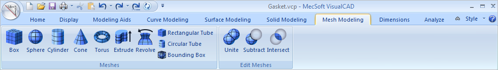 Mesh Modeling Ribbon Bar