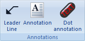 Annotations Pane, Dimensions Ribbon Bar