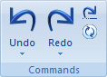 Commands Pane, Modeling Aids Ribbon Bar