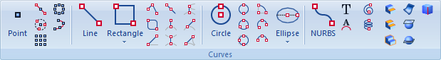 Curve Modeling Ribbon Bar - Curves Pane