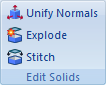 Solid Modeling Ribbon Bar - Edit Solids Pane