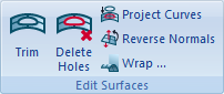 Surface Modeling Ribbon Bar - Edit Surfaces Pane