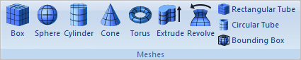 Mesh Modeling Ribbon Bar - Meshes Pane