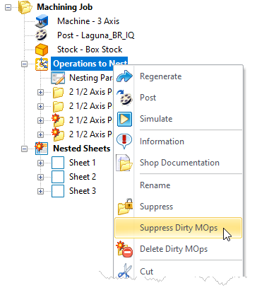 Suppress all Dirty MOps