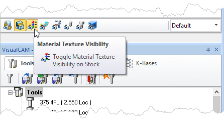 The Material icons in the Machining Browser / MILL Module shown, Similar for MILL-TURN, TURN and Profile-NEST
