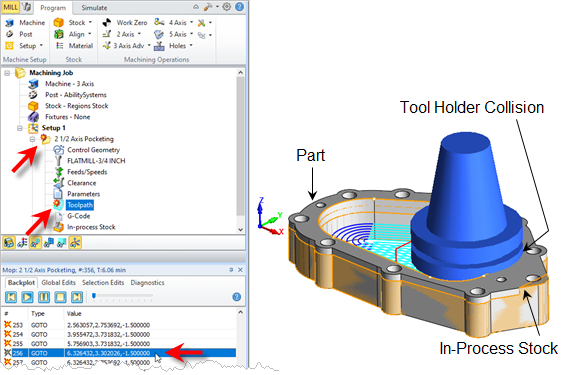 Tool motion errors are flagged for evaluation.