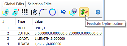 Feedrate Optimization Icon (Toolpath Editor)