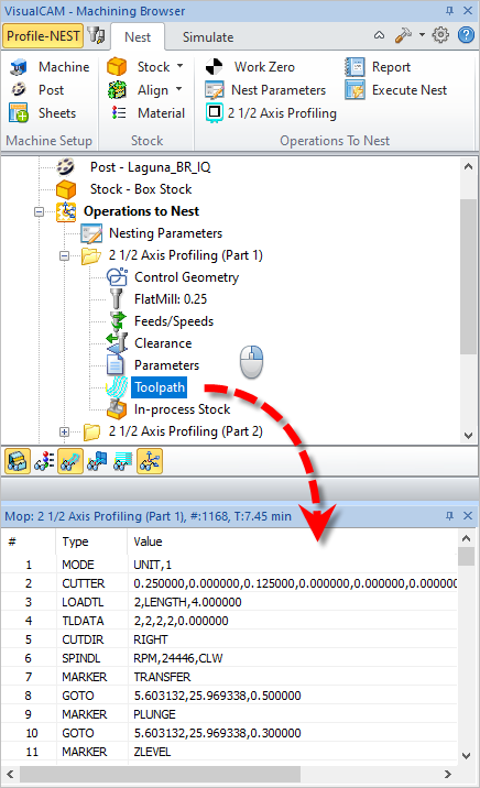 The Toolpath Viewer Displayed